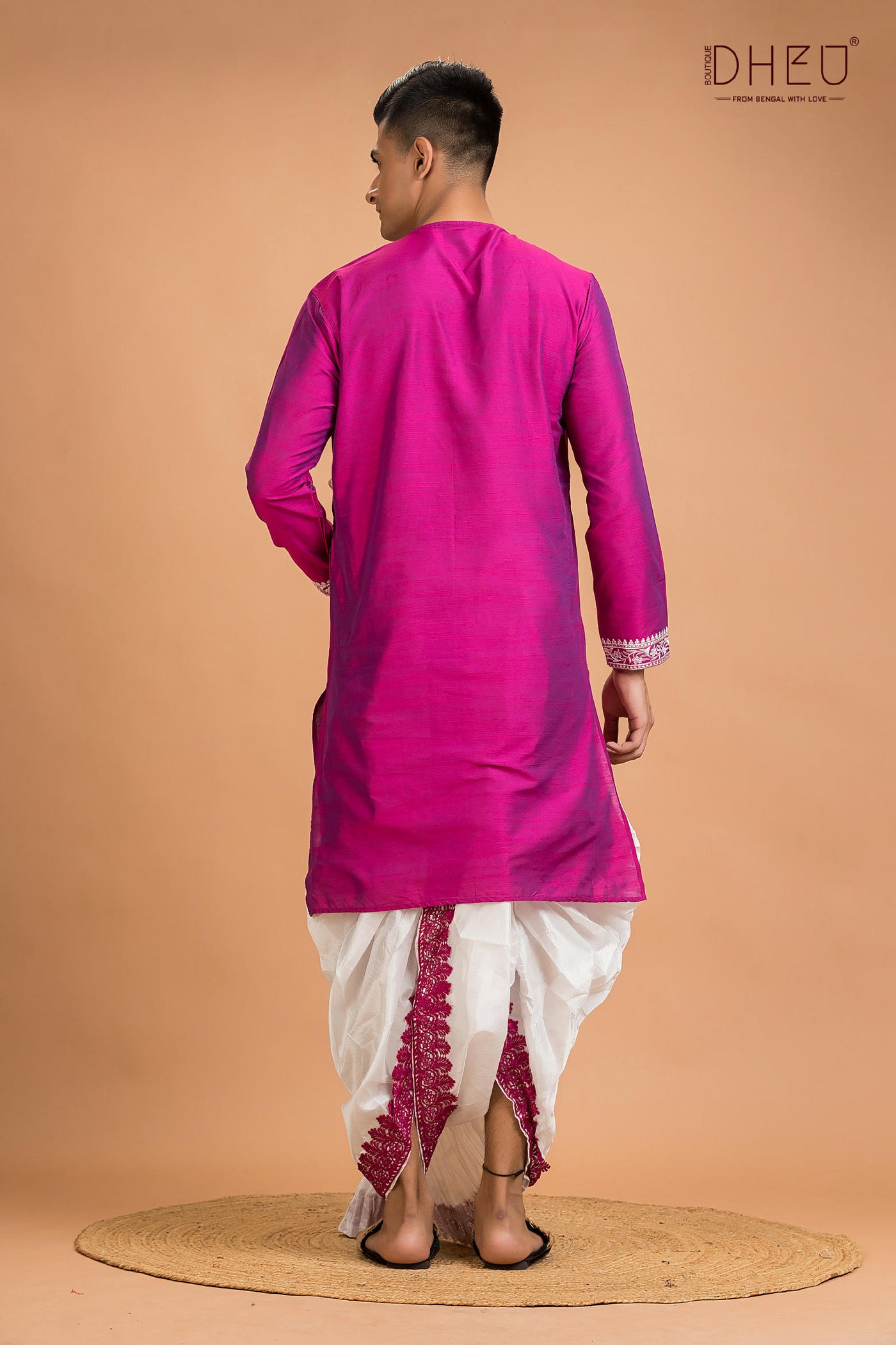 Designer Silk Kurta Dhoti(Optional) Set