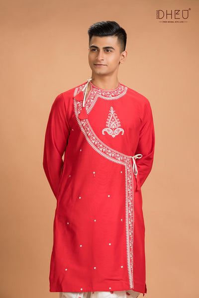 Designer Silk Kurta Dhoti(Optional) Set