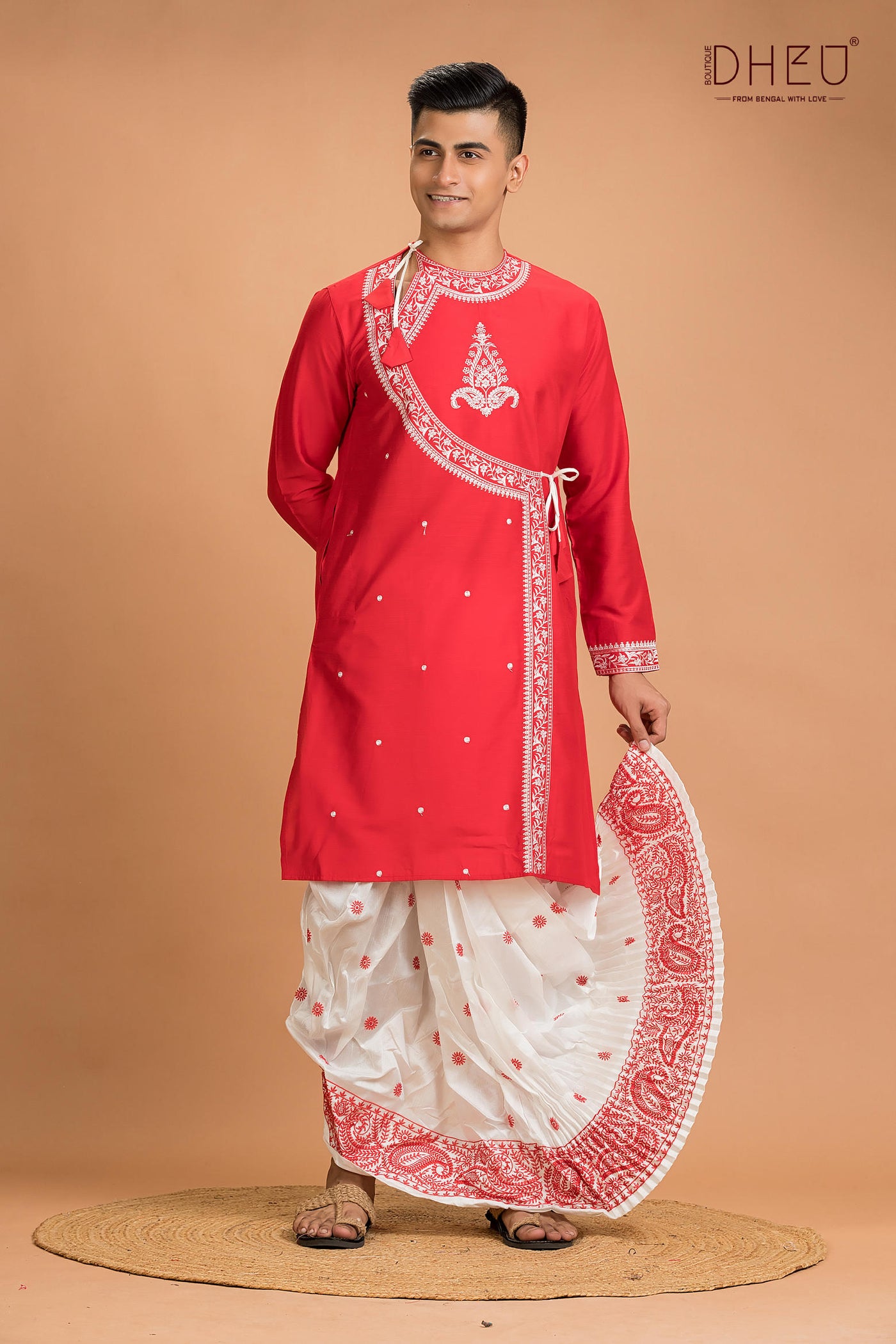 Designer Silk Kurta Dhoti(Optional) Set