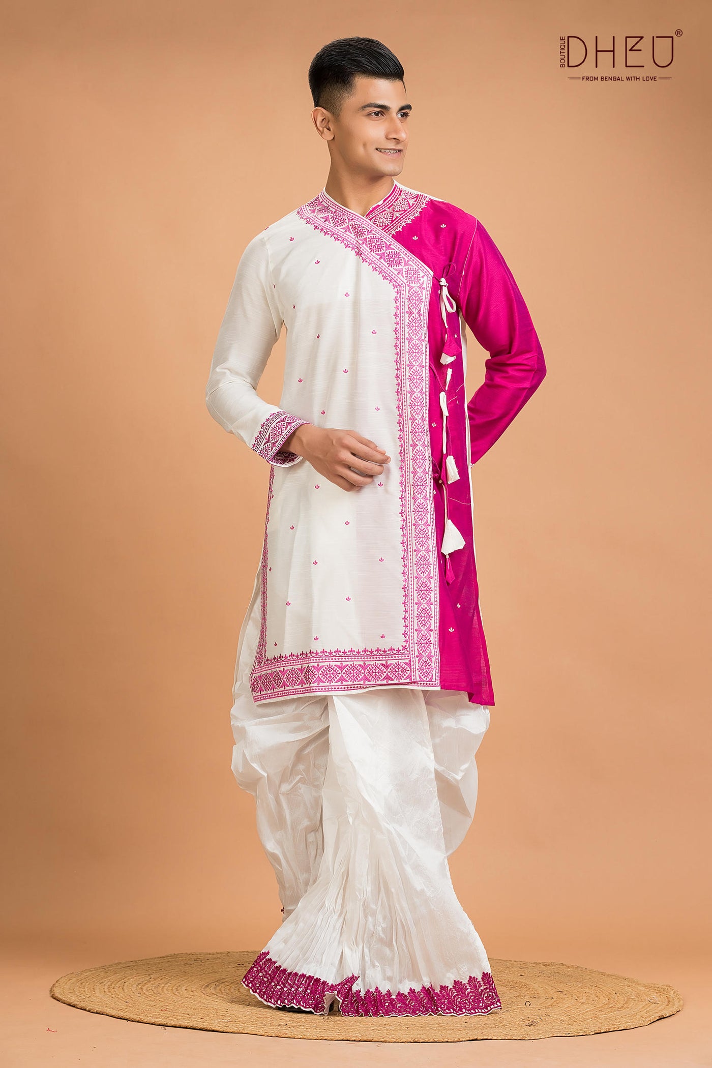 Designer Silk Kurta Dhoti(Optional) Set
