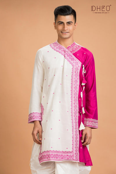 Designer Silk Kurta Dhoti(Optional) Set
