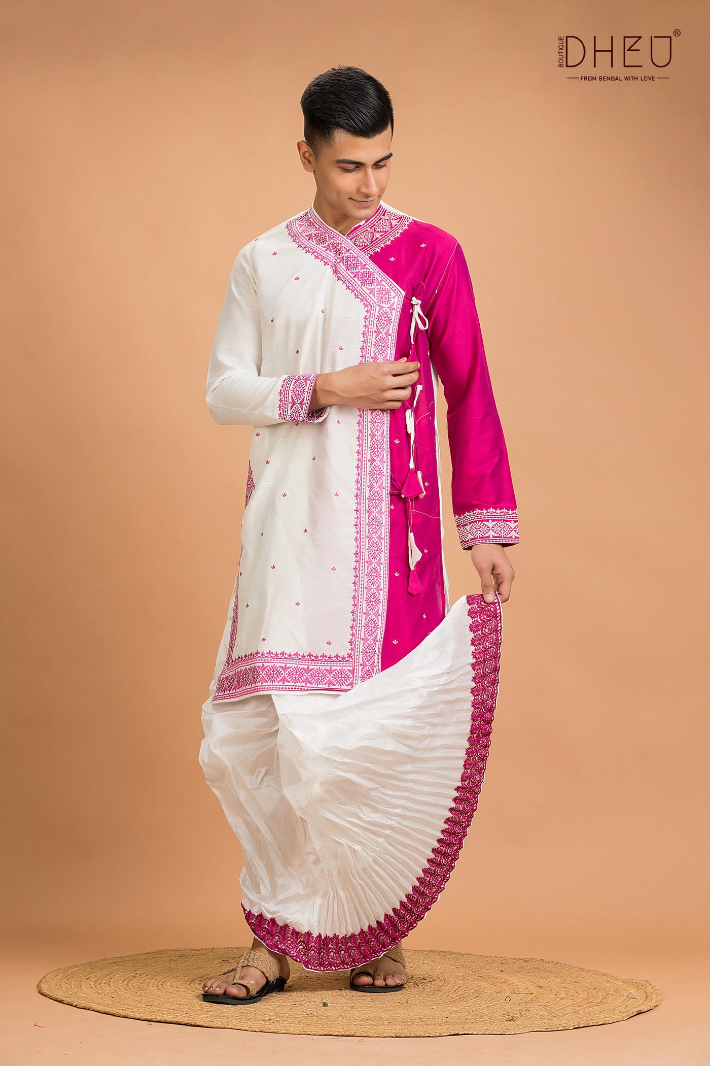 Designer Silk Kurta Dhoti(Optional) Set