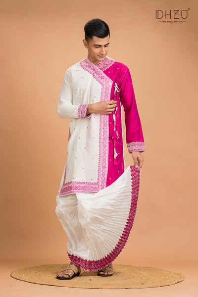 Designer Silk Kurta Dhoti(Optional) Set