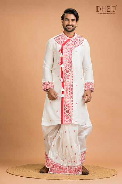 Designer Silk Kurta Dhoti(Optional) Set