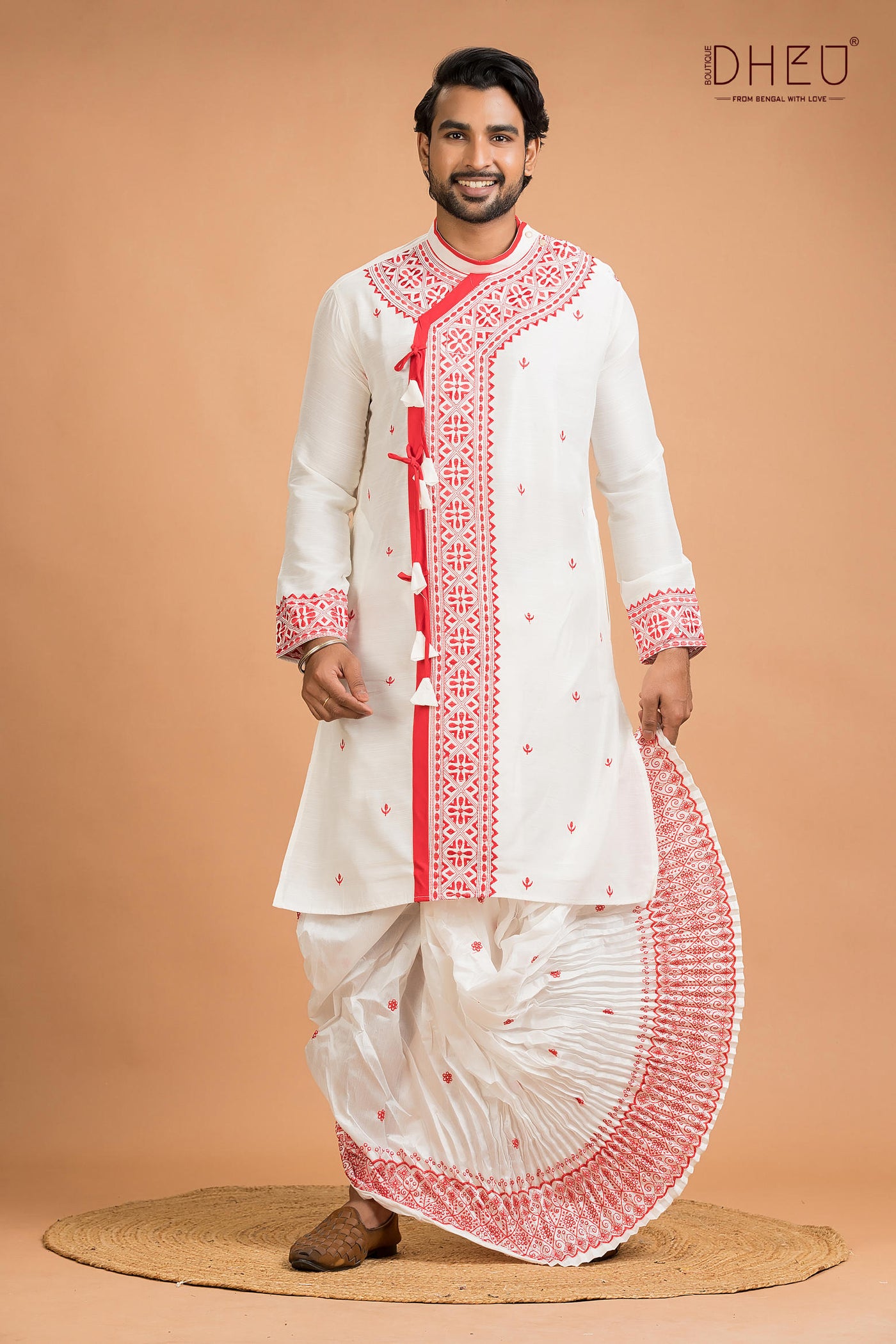 Designer Silk Kurta Dhoti(Optional) Set
