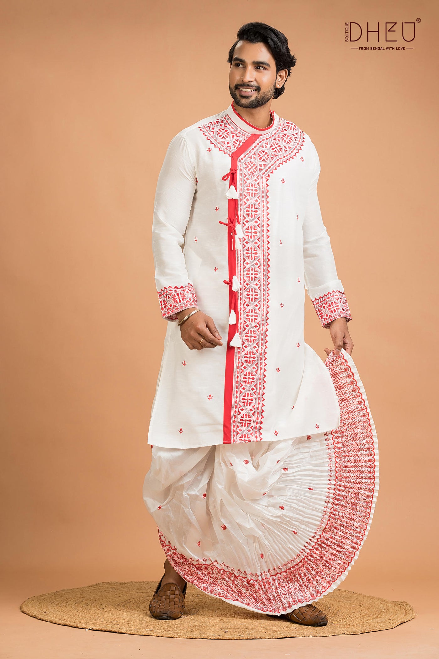 Designer Silk Kurta Dhoti(Optional) Set