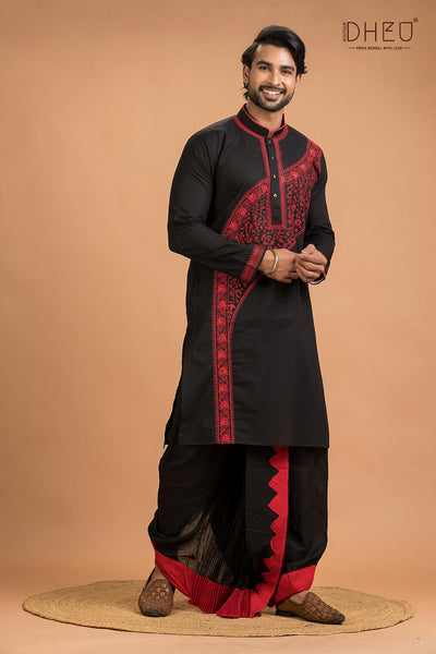 Dheu Designer Kurta Dhoti(Optional) Set
