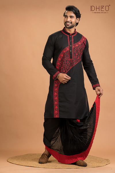 Dheu Designer Kurta Dhoti(Optional) Set
