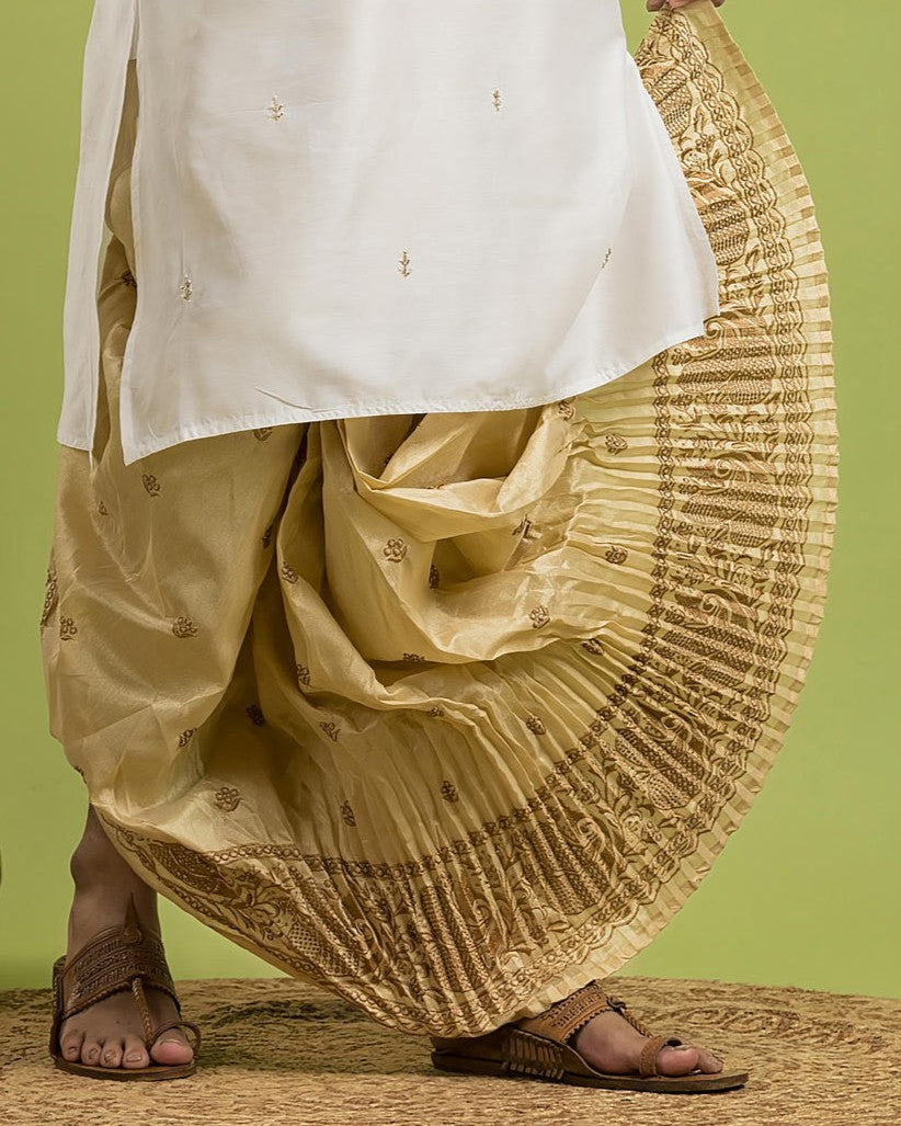 Designer Silk Dhoti- Ready to Wear– Dheu