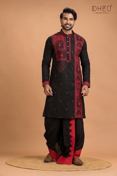 Dheu Designer Kurta Dhoti(Optional) Set