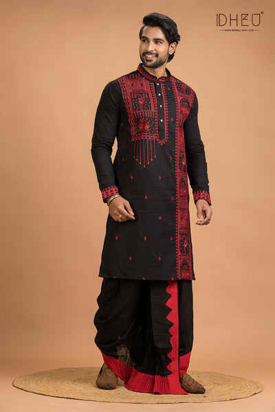 Dheu Designer Kurta Dhoti(Optional) Set