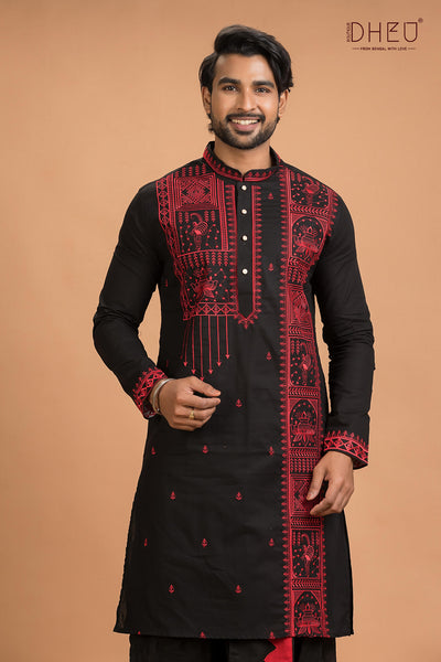 Dheu Designer Kurta Dhoti(Optional) Set