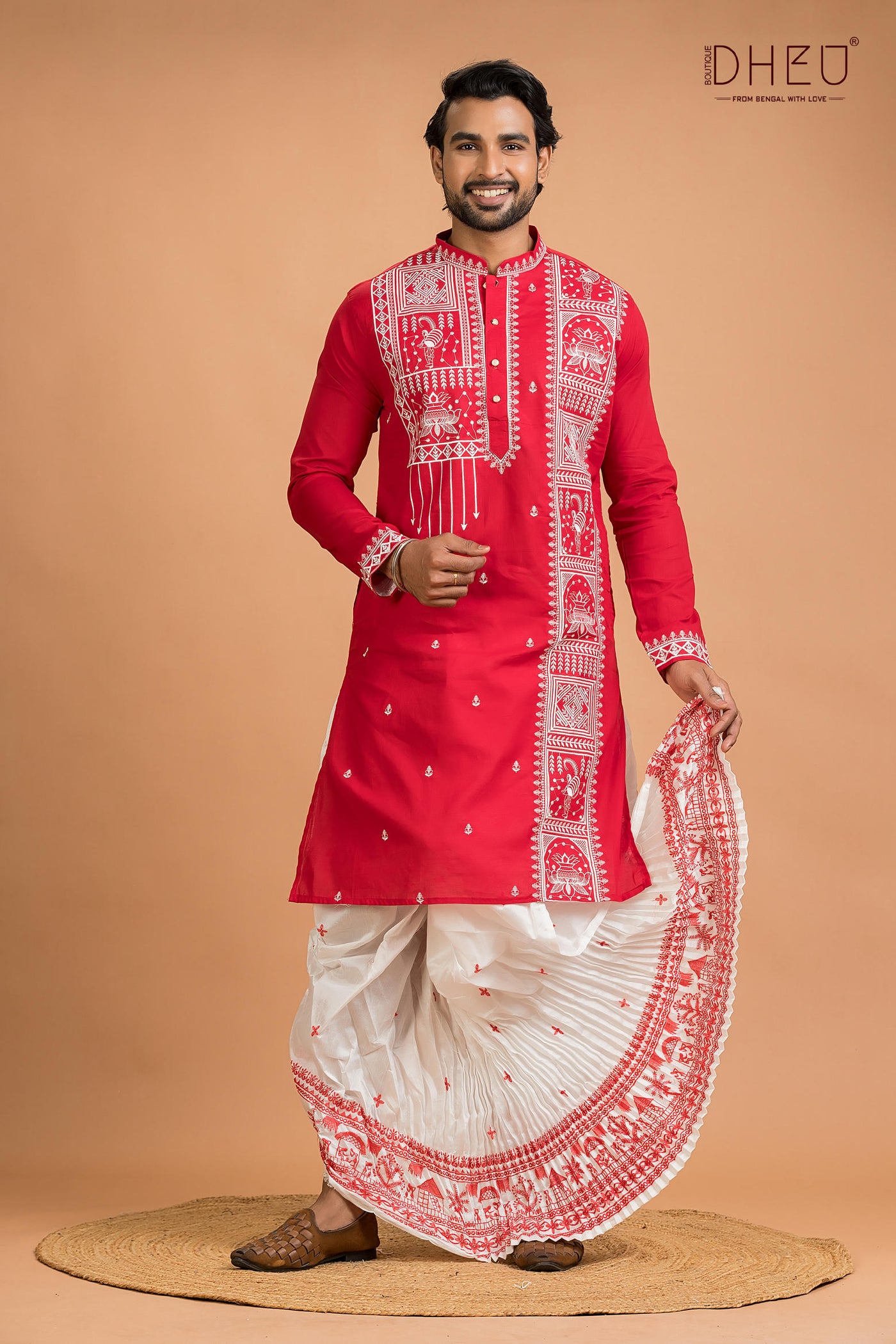 Designer Silk Kurta Dhoti(Optional) Set