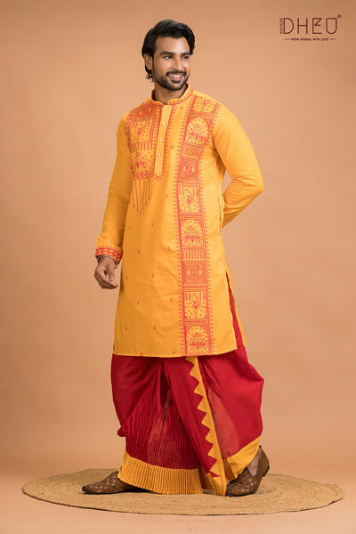 Dheu Designer Kurta Dhoti(Optional) Set
