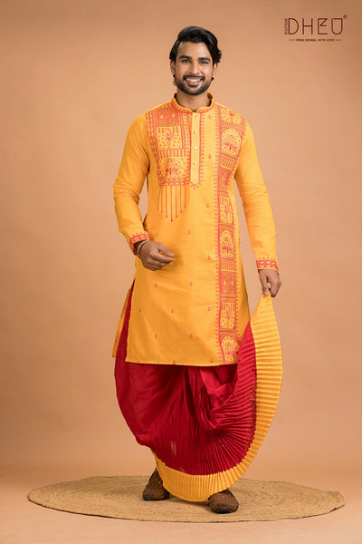 Dheu Designer Kurta Dhoti(Optional) Set