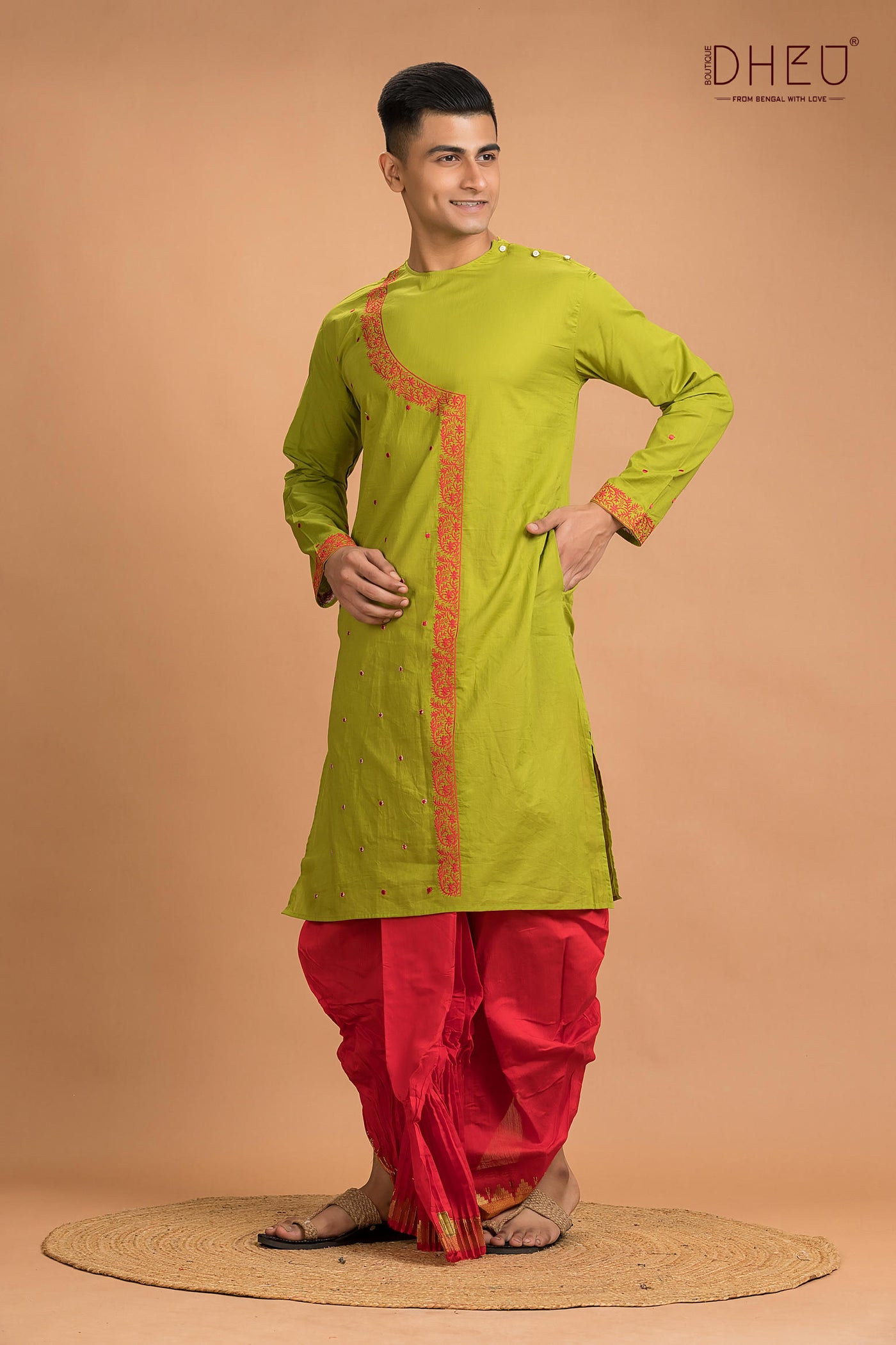 Dheu Designer Kurta Dhoti(Optional) Set