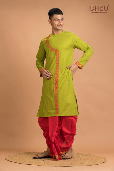 Dheu Designer Kurta Dhoti(Optional) Set