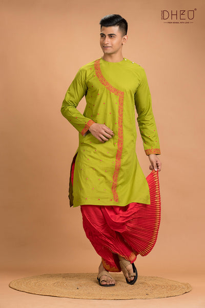 Dheu Designer Kurta Dhoti(Optional) Set