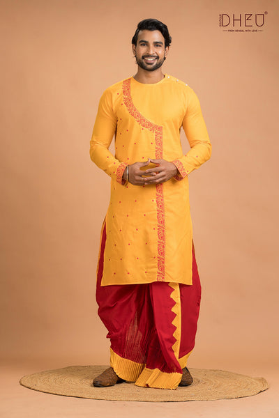 Dheu Designer Kurta Dhoti(Optional) Set