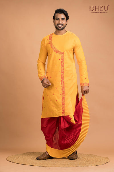 Dheu Designer Kurta Dhoti(Optional) Set