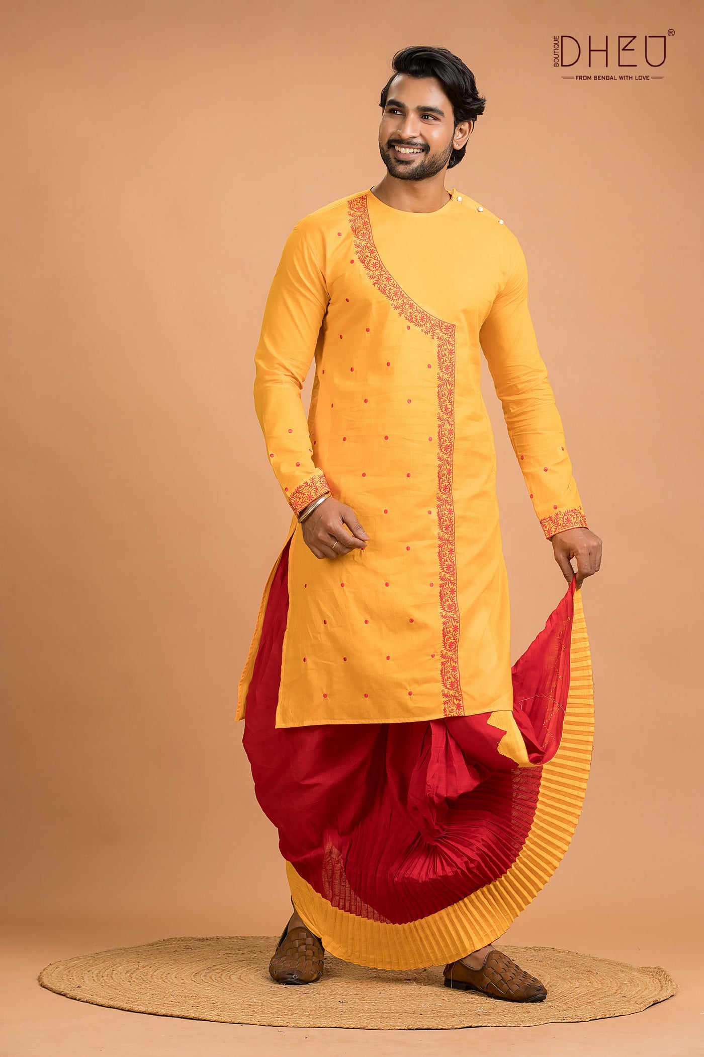 Dheu Designer Kurta Dhoti(Optional) Set