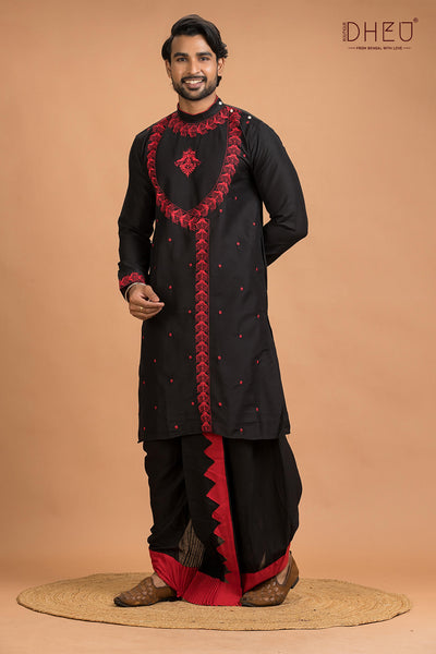Dheu Designer Kurta Dhoti(Optional) Set