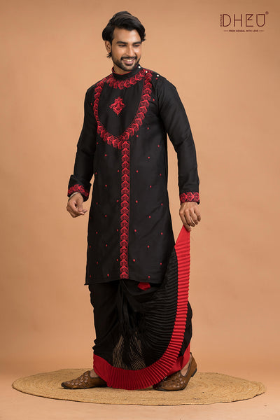 Dheu Designer Kurta Dhoti(Optional) Set
