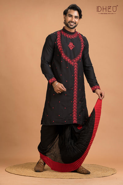 Dheu Designer Kurta Dhoti(Optional) Set