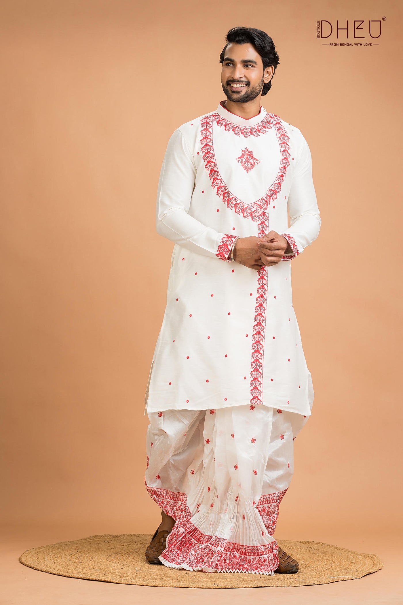 Designer Silk Kurta Dhoti(Optional) Set