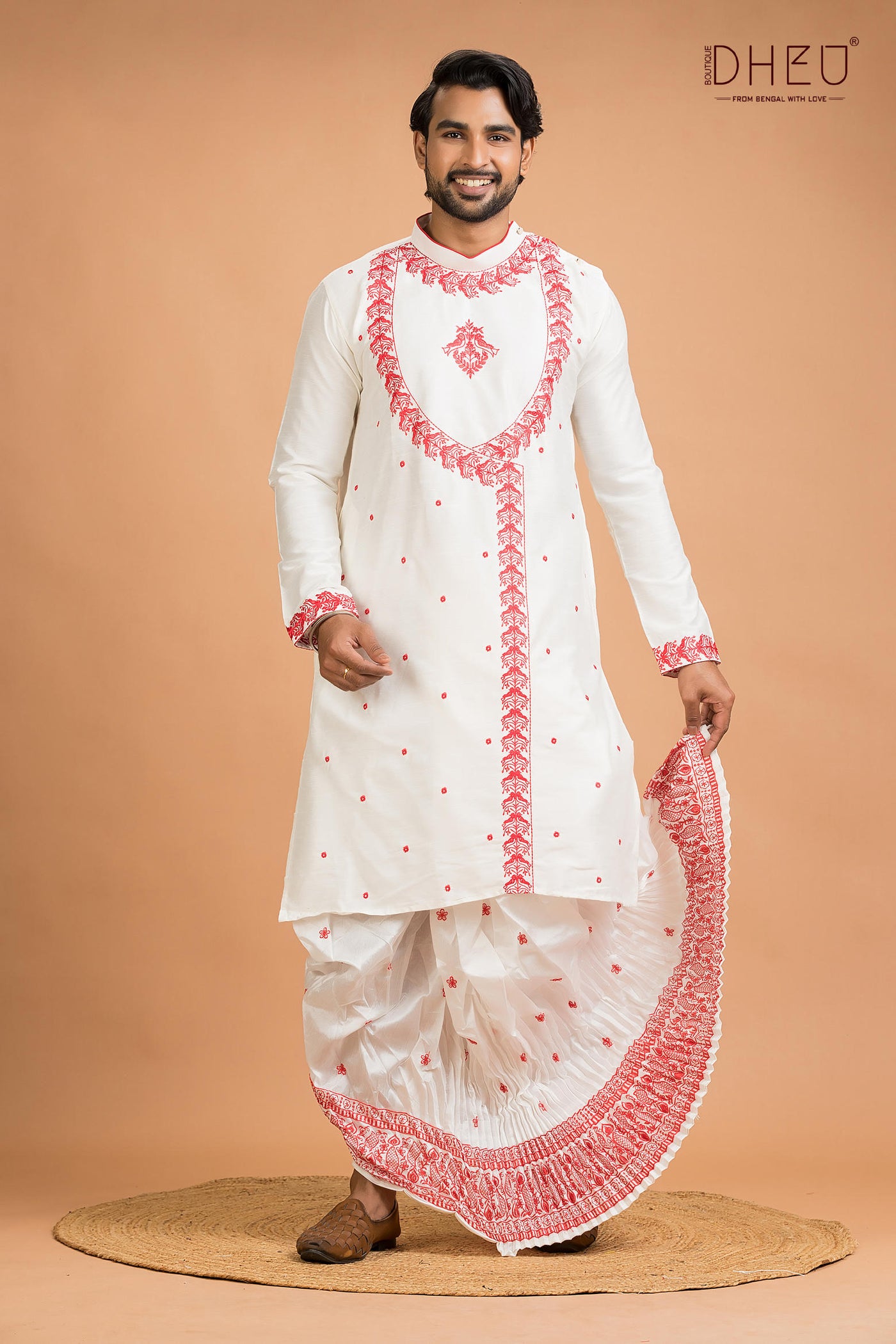 Designer Silk Kurta Dhoti(Optional) Set