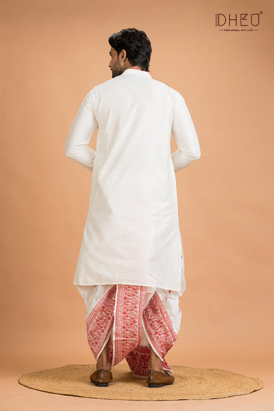 Designer Silk Kurta Dhoti(Optional) Set