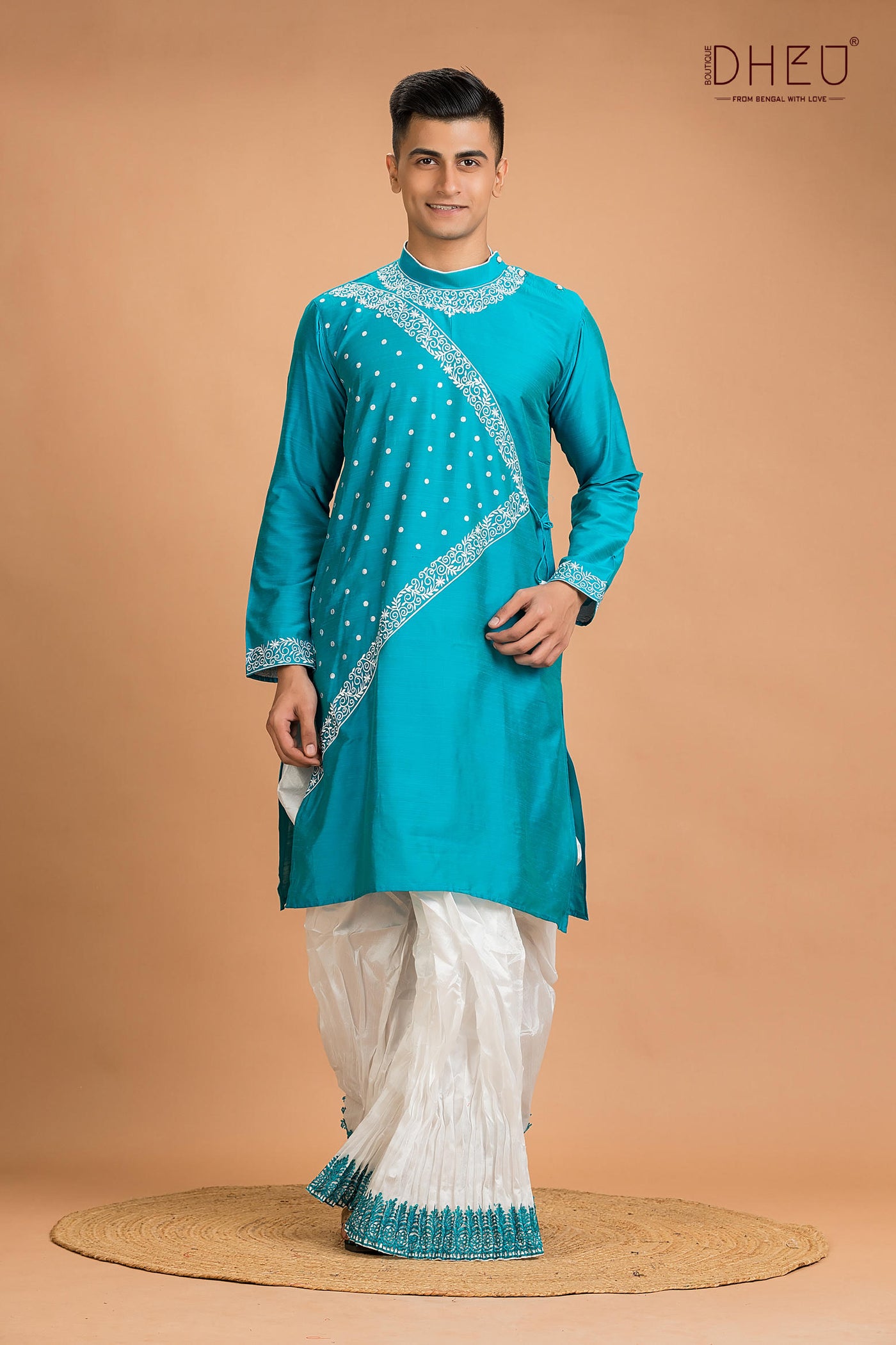 Designer Silk Kurta Dhoti(Optional) Set