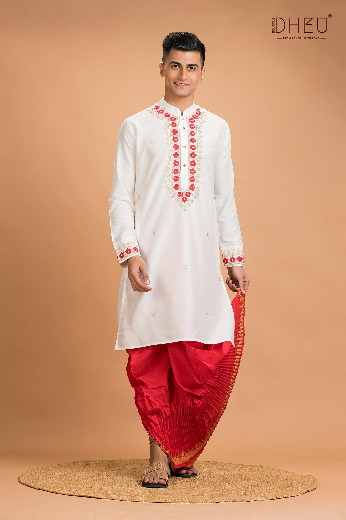 Designer Silk Kurta Dhoti(Optional) Set
