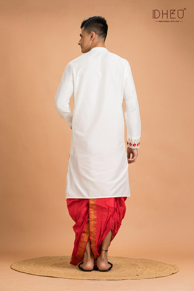 Designer Silk Kurta Dhoti(Optional) Set