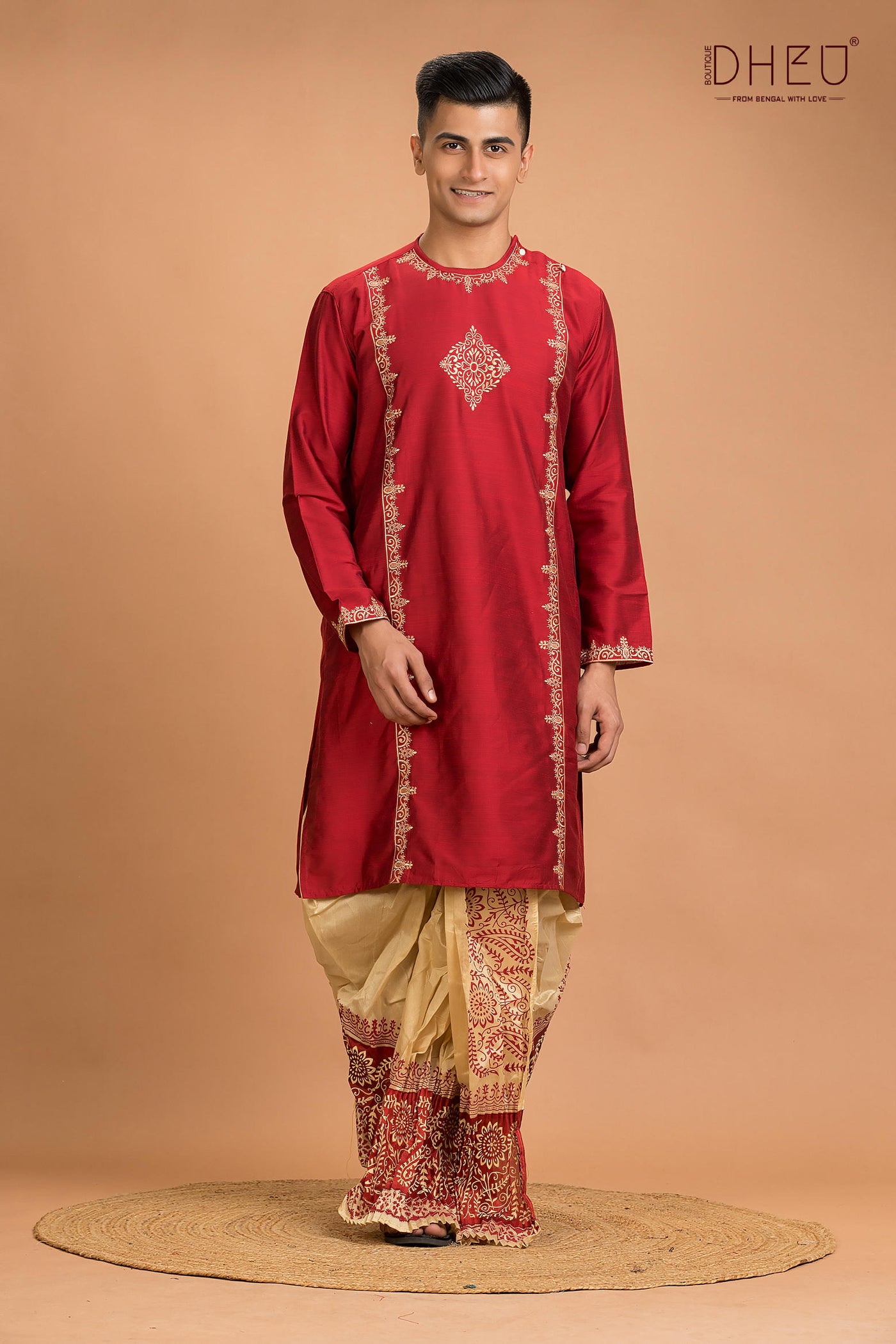 Designer Silk Kurta Dhoti(Optional) Set