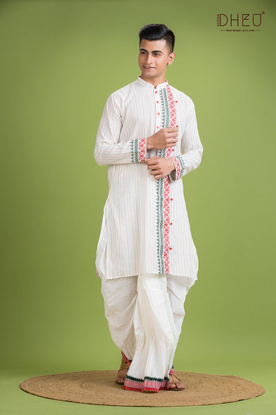 Dheu Designer Kurta Dhoti(Optional) Set