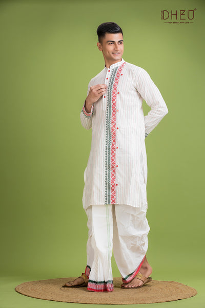 Dheu Designer Kurta Dhoti(Optional) Set