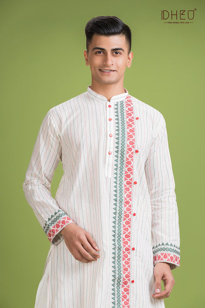 Dheu Designer Kurta Dhoti(Optional) Set