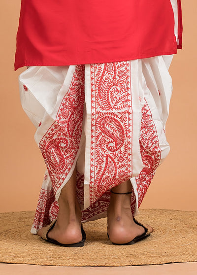 Dupion Silk Dhoti- Ready to wear