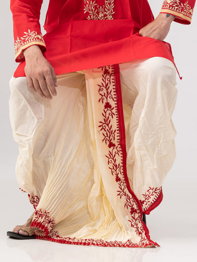 Designer Embroidery Dhoti- Ready to wear