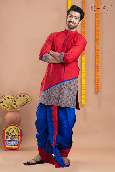 Surer Bhubaney-Mekhela-Kurta Couple Set