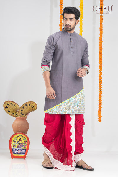 Rudrabeena-Men's Kurta+Dhoti(Optional)