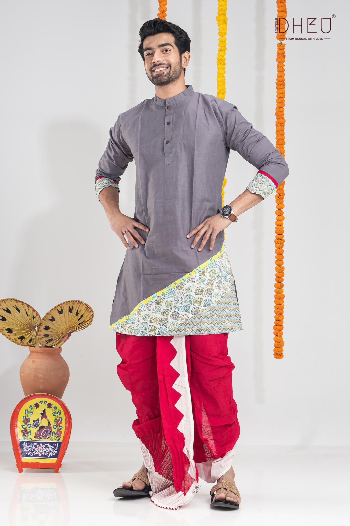 Rudrabeena-Men's Kurta+Dhoti(Optional)