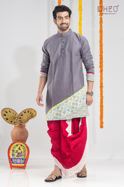 Rudrabeena-Men's Kurta+Dhoti(Optional)