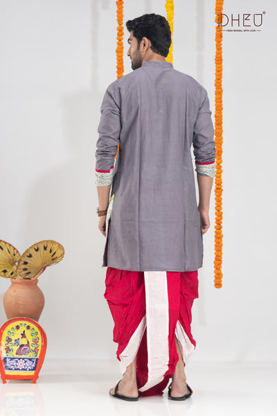 Rudrabeena-Men's Kurta+Dhoti(Optional)