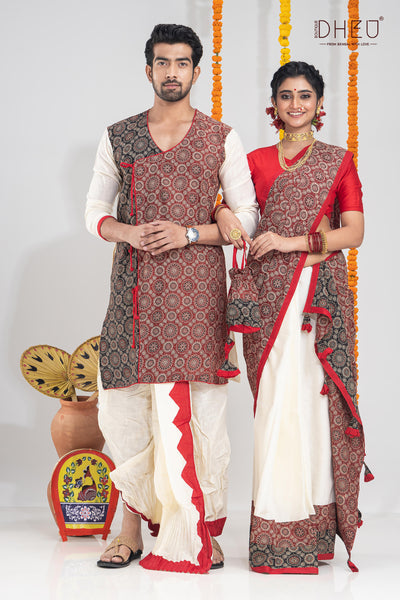 Mekhela Kurta Dhoti Couple set at Lowest Cost only at Boutique Dheu