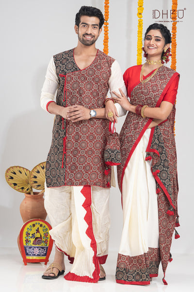 Sawambhu's Choice-Mekhela-Kurta Couple Set