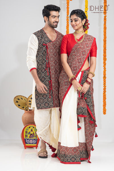 Sawambhu's Choice-Mekhela-Kurta Couple Set