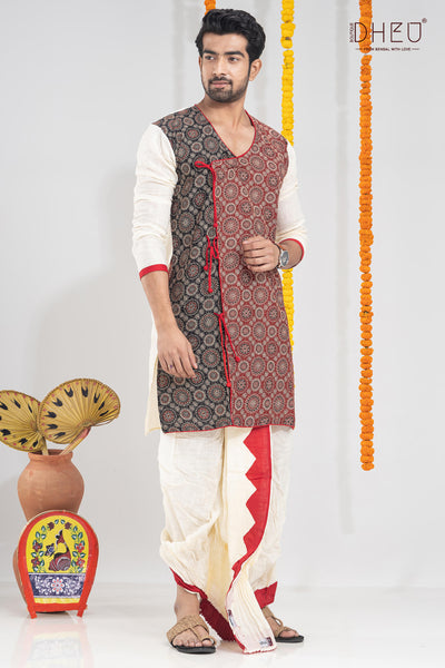 Sawambhu's Choice-Mekhela-Kurta Couple Set