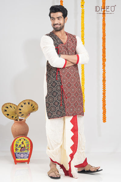 Sawambhu's Choice-Mekhela-Kurta Couple Set